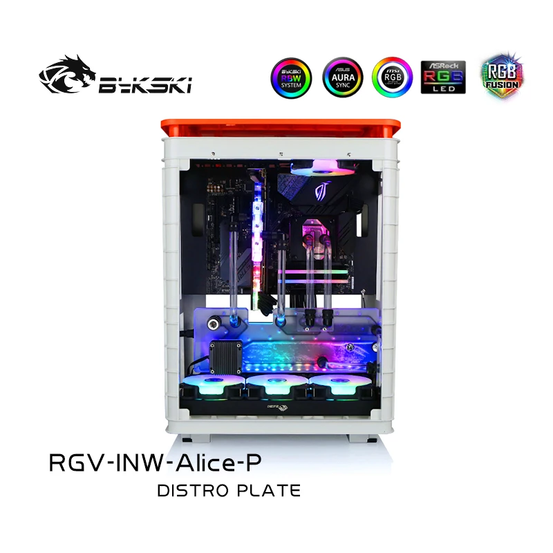 Bykski водная доска для In Win Alice Case Rbw 5V освещение Intel CPU водного блока и одного GPU