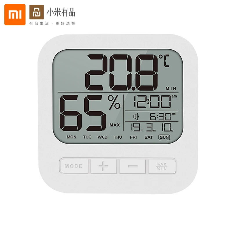 Xiaomi YouPin многофункциональный электронный Термогигрометр настенный внутренний Температурный датчик гигрометра с функцией часов
