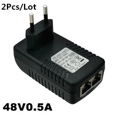 2 шт. видеонаблюдения POE мощность 48 В 0.5A 24 Вт POE вилка для розетки POE инжектор Ethernet адаптер для ip-камеры/CPE маршрутизатор