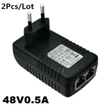 2 шт. видеонаблюдения POE мощность 48 В 0.5A 24 Вт POE вилка для розетки POE инжектор Ethernet адаптер для ip-камеры/CPE маршрутизатор