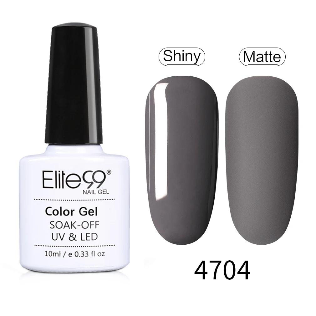 Elite99 10 мл матовый Цвет УФ-гель для ногтей полу Перманентный лак для ногтей замочить от УФ-гель лак для ногтей Лаки Матовый верхний слой лака - Цвет: 4704