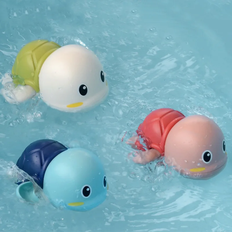 

Cute Baby Bath Toy Tortoise Animal Classic Water Chain Clockwork Toy Infant Beach Bathroom Swiming Pool kids Toys