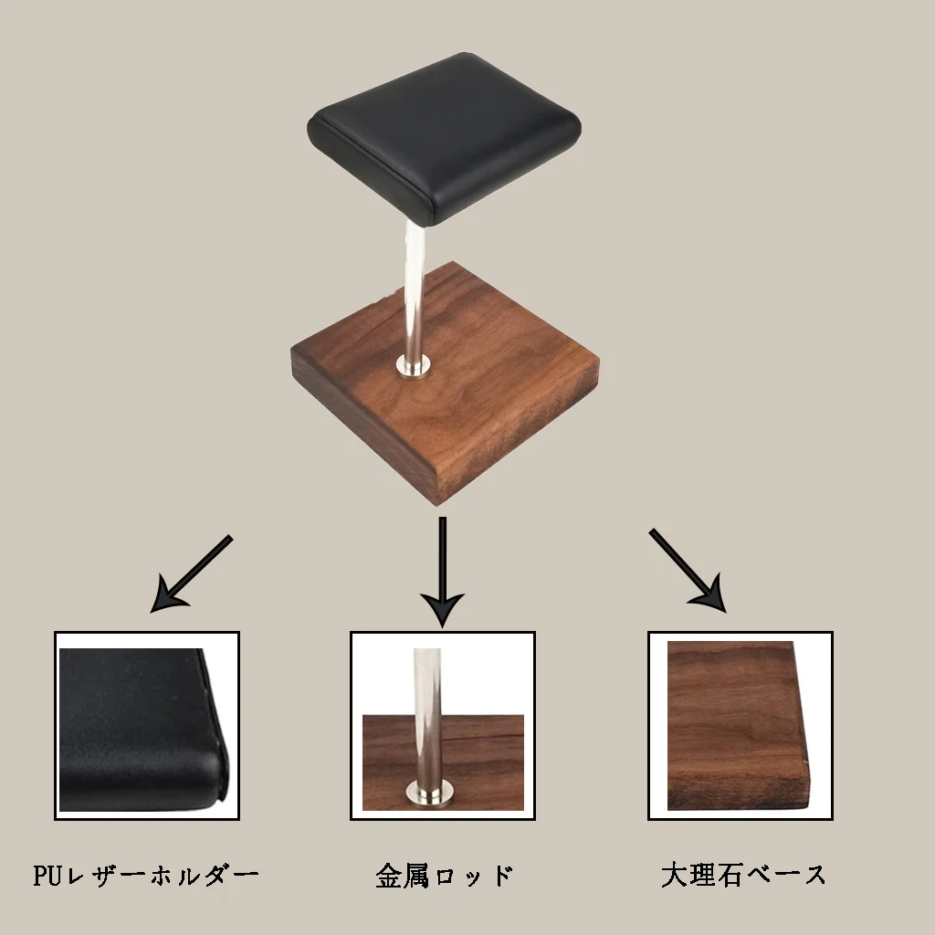 Watch Shop Display Stand Marble Watch Display Stand Black PU Leather Jewelry Stand for Bracelet Bangles