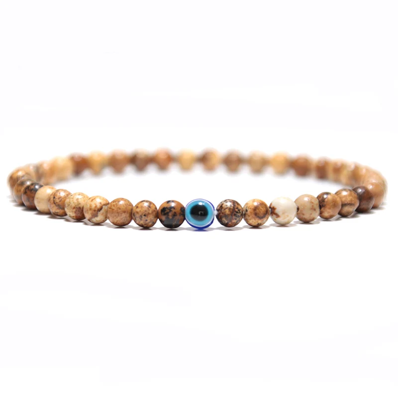 Natural Stone Evil Eyes Bracelet for Men and Women