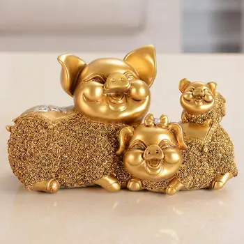

Resin Craft Pig Animal Model Figurine Miniature Desktop Ornament Decoration