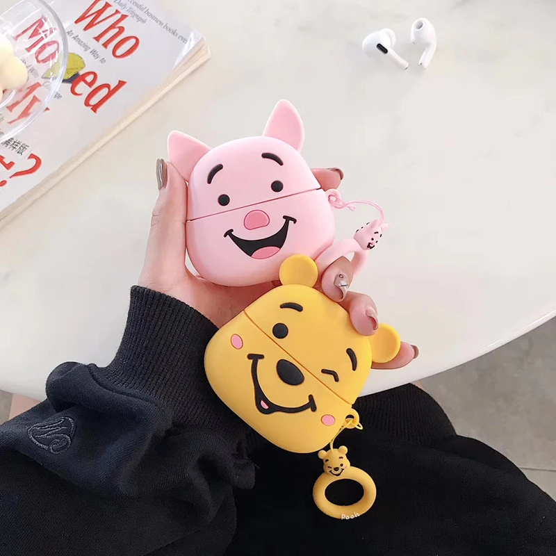 Cute 3 for airpods pro case cartoon cute for airpods pro cover silicone pig for apple bluetooth cases bear animer accessory