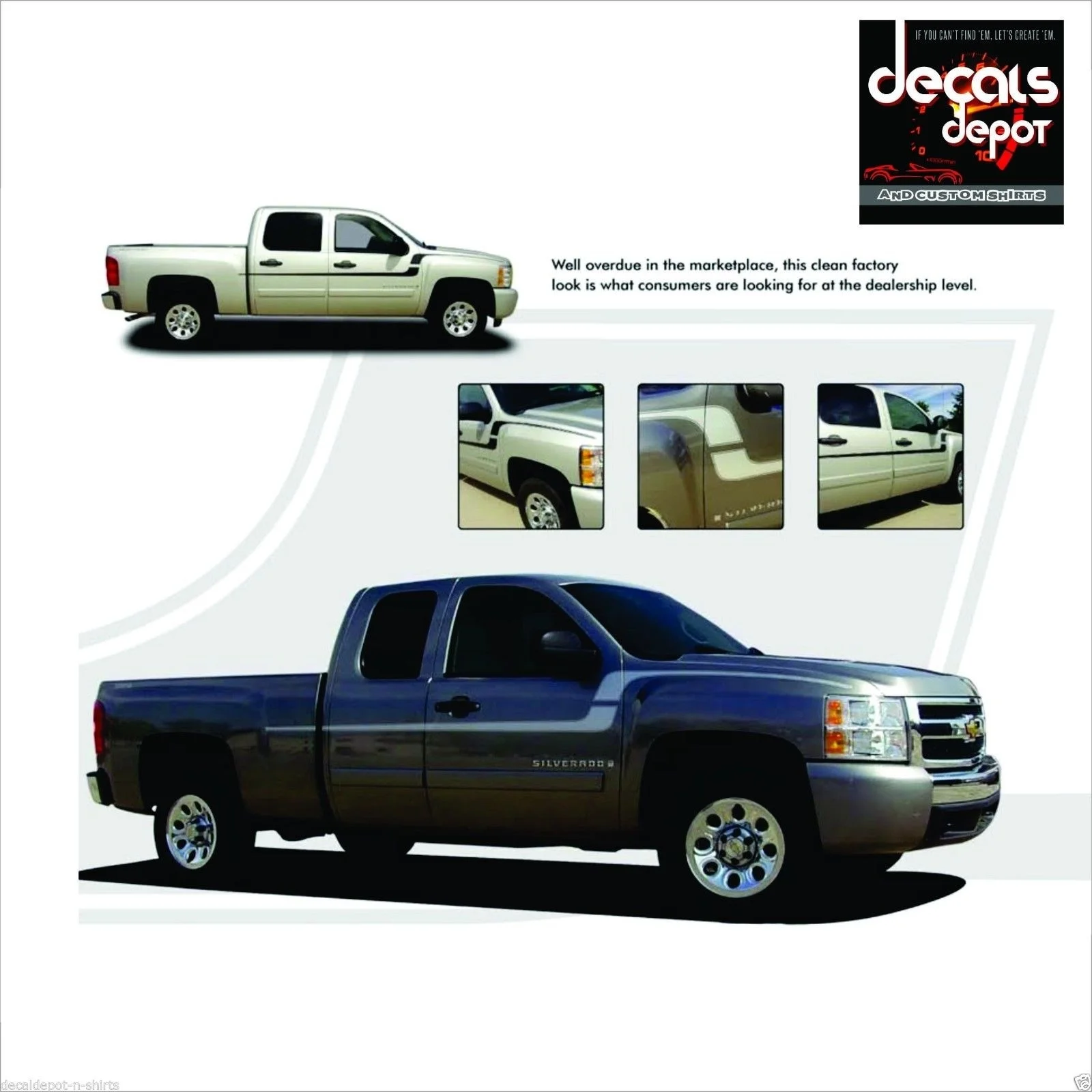 Для 2x Flex виниловая графика боковые полосы наклейки GMC Sierra or Chevy Silverado