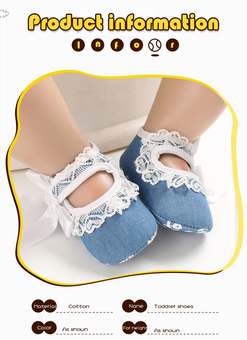 New Born Baby Shoes For Baby Girls Casual Solid Color Bow Decoration Breathable Cotton Baby Girl Shoes Toddler Shoes