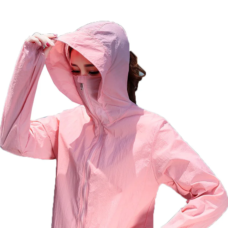 Sun Protection Clothing Women Short Coat 2021 Female Summer New Korean Anti-Ultraviolet Outdoor Hooded Long-Sleeved Jacket A138