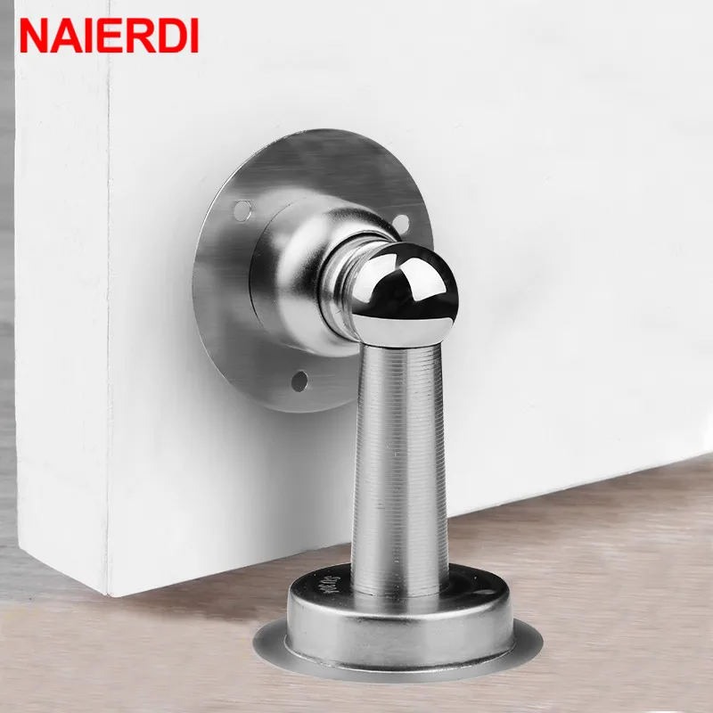 Stainless Steel Door Stopper Magnetic Door Stop Floor Wall Mount Wind-Proof Holder Hardware door stopper,magnetic door stopper