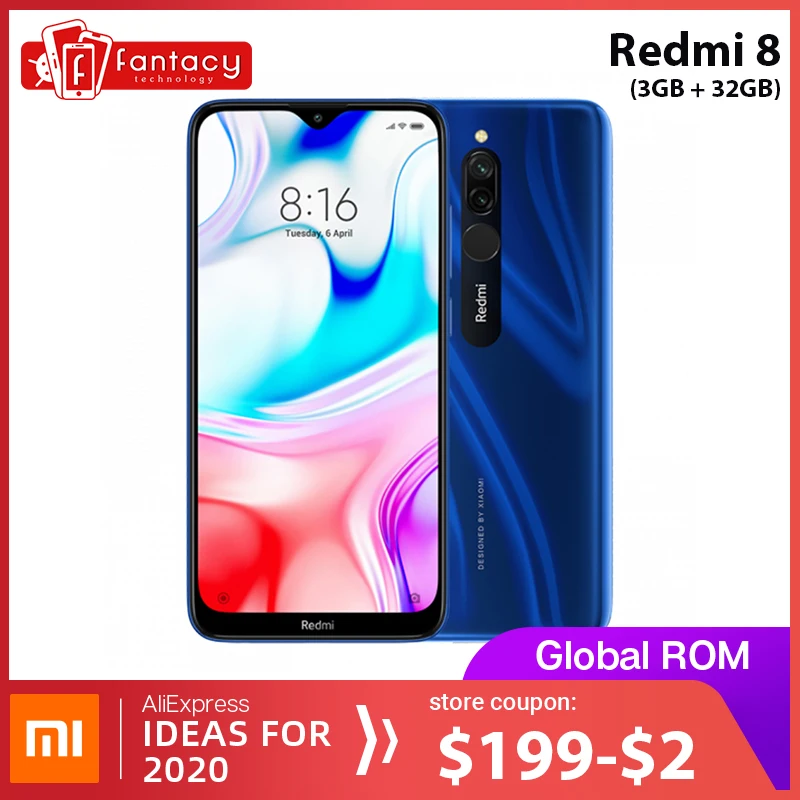 Global Rom Xiaomi Redmi 8 3GB 32GB Snapdragon 439 Octa Core Cellphone 12MP Dual Camera 5000mAh Large Battery Mobile Phone