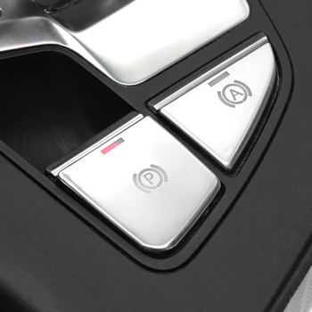 

ABS Electronic Handbrake Button Protection Cover Car Center Control Panel Button Decoration Stickers Only for Audi A4L 2017-2019