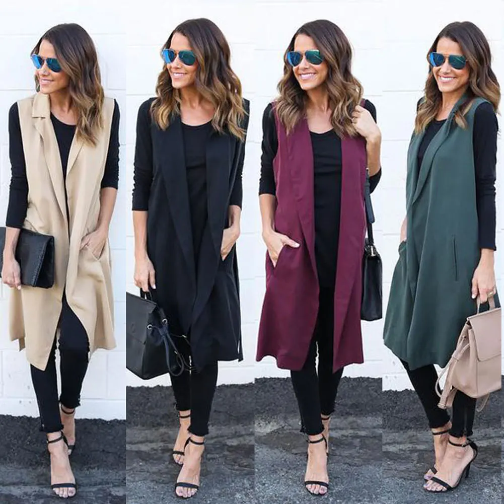 long sleeveless cardigan outfits