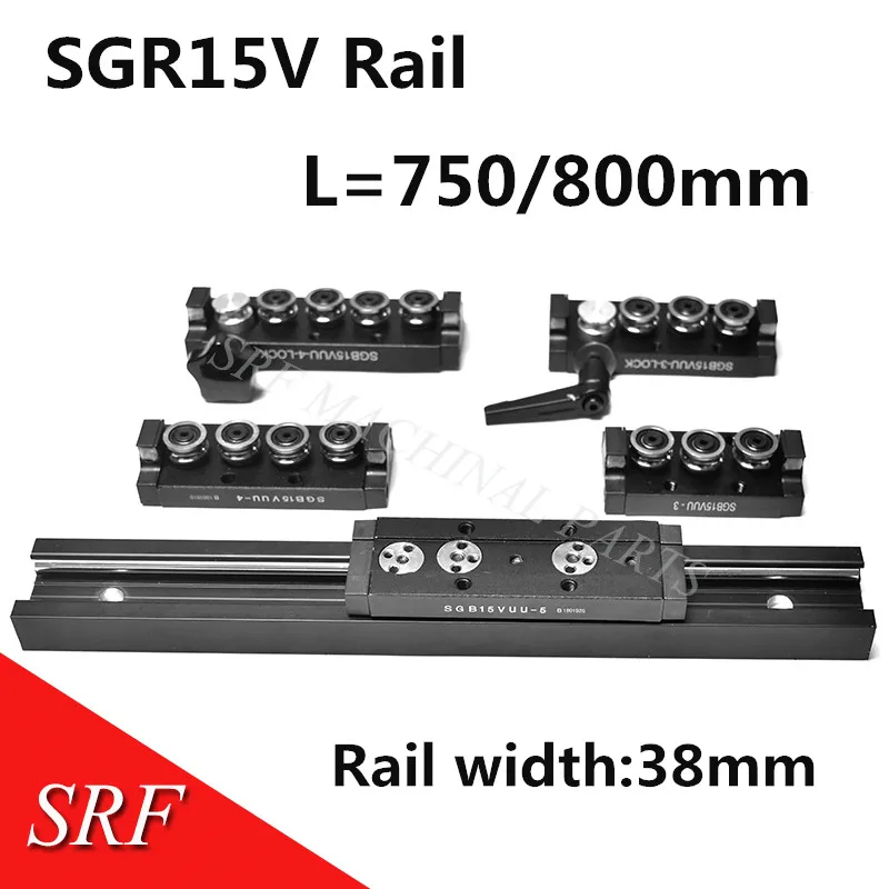 Ochoos 50mm Width Aluminum Roller Linear Guide Rail External Dual axis Linear Guide 1pcs OSGR10 L=200mm+1pcs OSGB10 Block