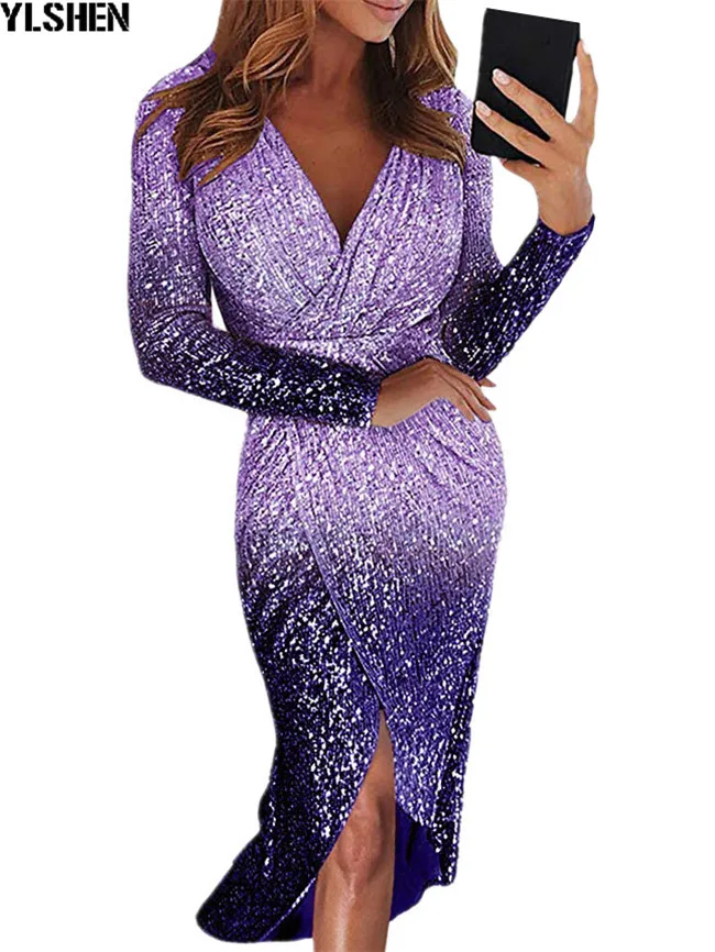 African dresses for women New hot selling popular Colorful bronzing Women party long dress v-neck younger girl long dress 08
