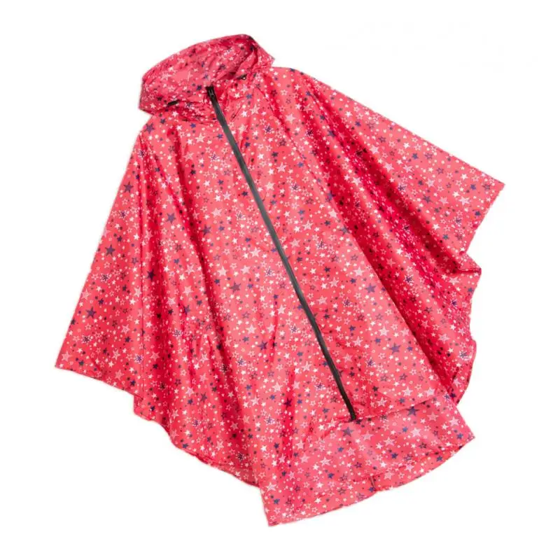 Women Unisex Outdoor Raincoat Packable Hooded Poncho Hiking Zip Rain Jacket