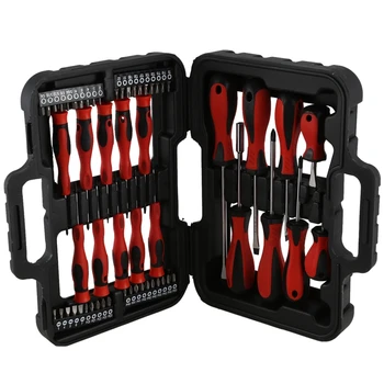 

58PC Screwdriver and Drill Set Precision Slotted Plum Tool Kit Mechanics Manual Tool Set