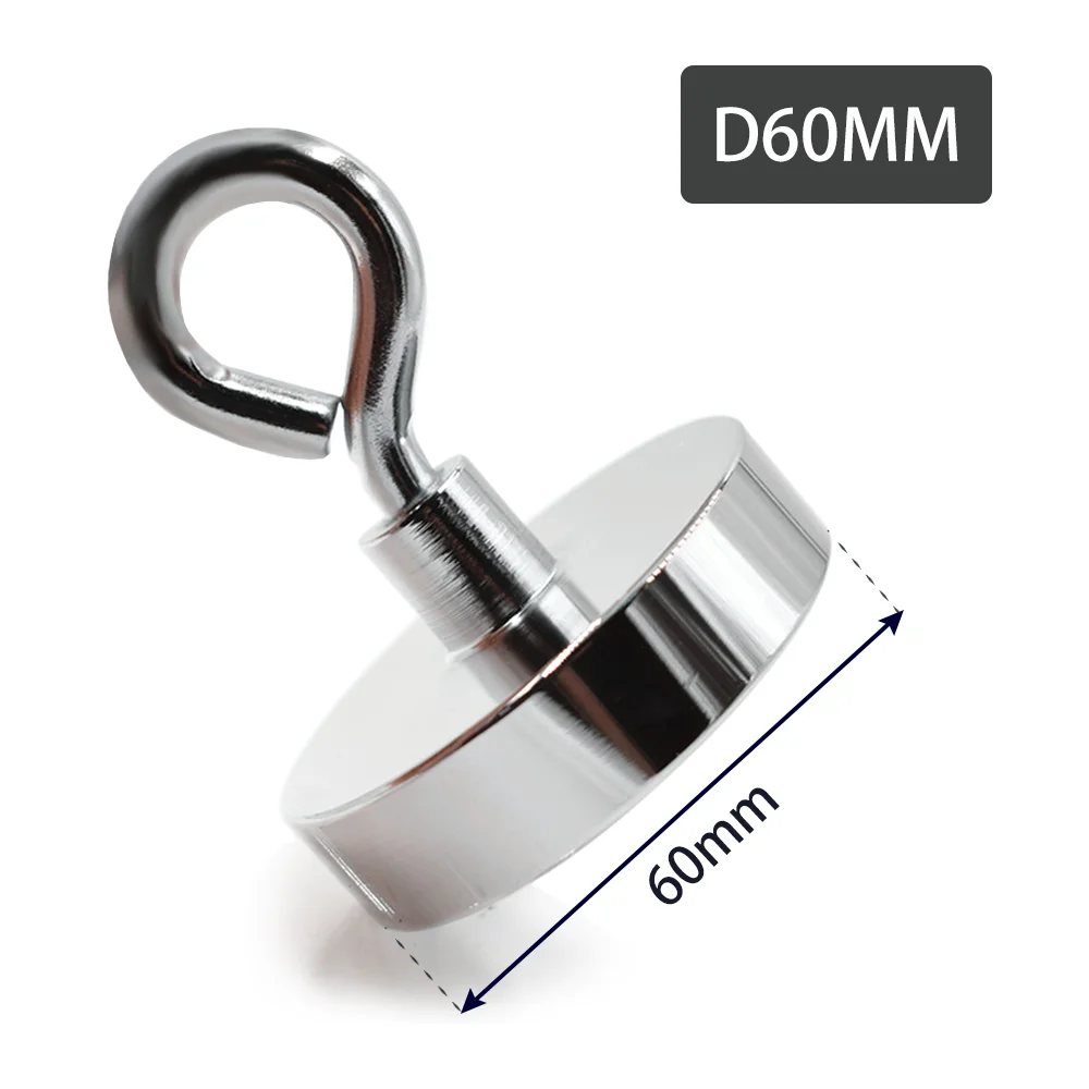 Super Strong Neodymium Magnet Pot Fishing Salvage Magnet Equipment Holder Pulling Mounting Pot With Ring Sea Fishing Magneti 1PC