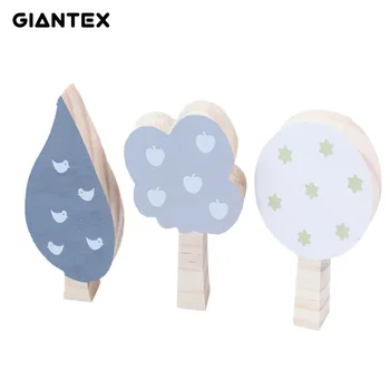 

3pcs/set Nordic Wooden Trees Ornaments Kids Room Decoration Wood Building Blocks Toys Gifts Nursery Decor Photography Props
