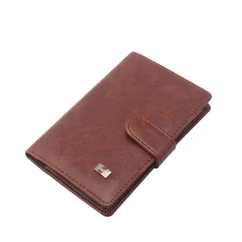

Leather Passport Cover Men' Travel Wallet ID Business Credit Card Holder Cover Pouch Russian Driver License Wallet Document Case