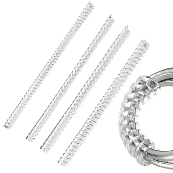 

4pcs/set Jewelry Tightener Invisible Ring Size Adjuster DIY Spiral Based Guard Transparent Plastic Elastic Insert Reducer Fitter