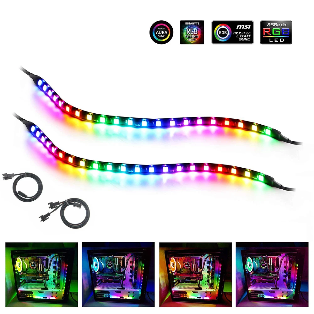 

Addressable Rgb WS2812b RGB Gaming Flexible LED Strip Lights 3 PIN 5V ADD Header for Mid Tower PC Case Light Gamer DIY Aura Sync