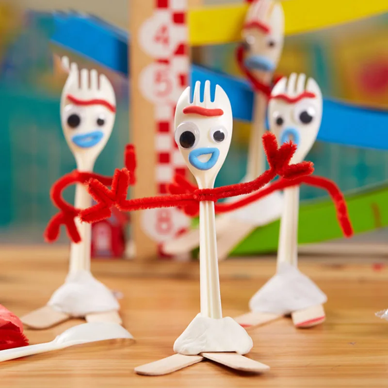 

Wholesale 14cm Diy Forky Buzz Lightyear Toy Story 4 Cartoon Woody Jessie Dog figure collectible Doll toys children