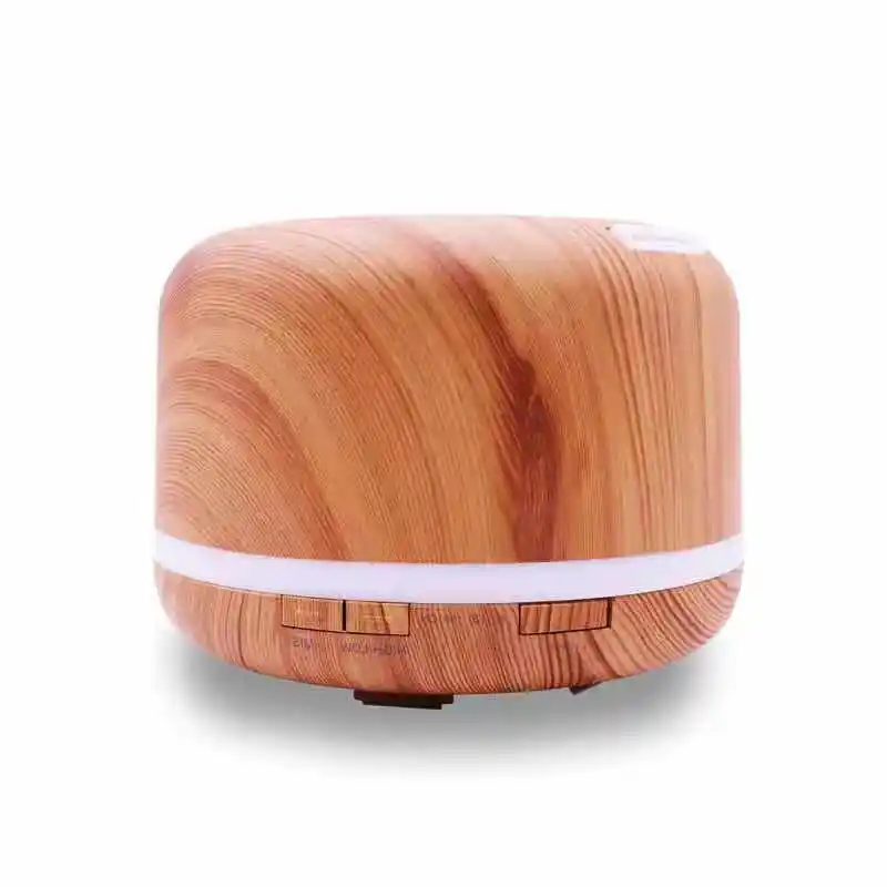

500ml essential oil aromatherapy ultrasonic air humidifier 7 kinds of LED color optional wood grain household humidifier H