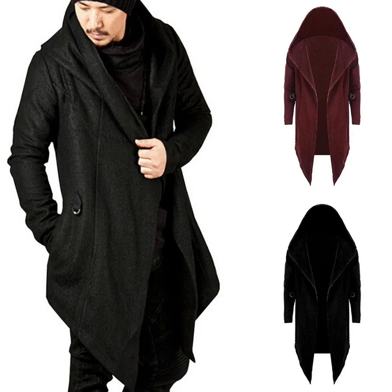 Фото 2019 мужские толстовки с капюшоном черные в стиле хип-хоп модные куртки длинным