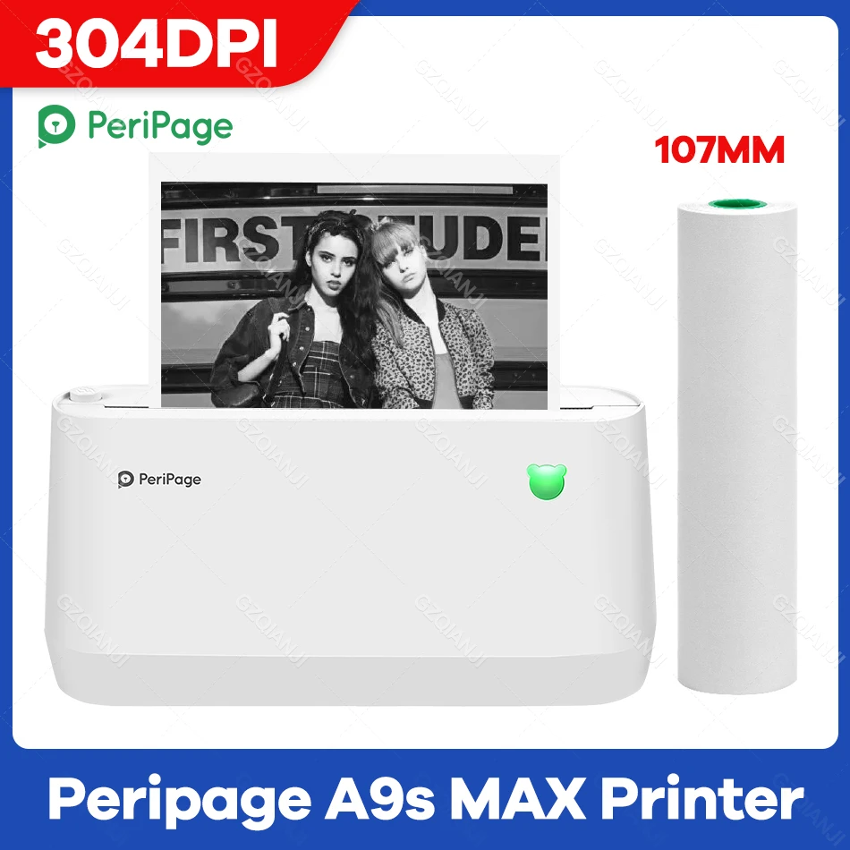 printer mini a4 Peripage A9s Max 4" Mini Portable Thermal Printer Bluetooth Mini Photo Receipt Thermal Sticker Label 107mm Printer mini handheld printer