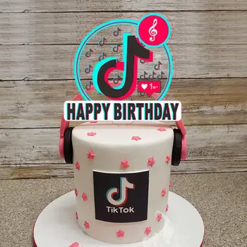 

Happy Birthday Cake Topper TT Music Themed Party Favor Cakes Deserts Fruits Decorations