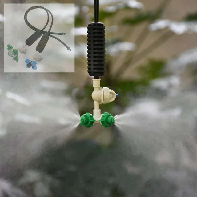 10Set Üvegházhatás Kereszteződés Utáni Sprinkler 4-Utas Cseppgörgési Fúvóka Kerti Üvegház Öntözéshez
