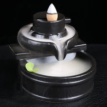 Скручивающаяся горелка для благовоний, черные конусы для благовоний, курильница, мини чайный домик, украшения для домашнего декора, керамическая основа для благовоний