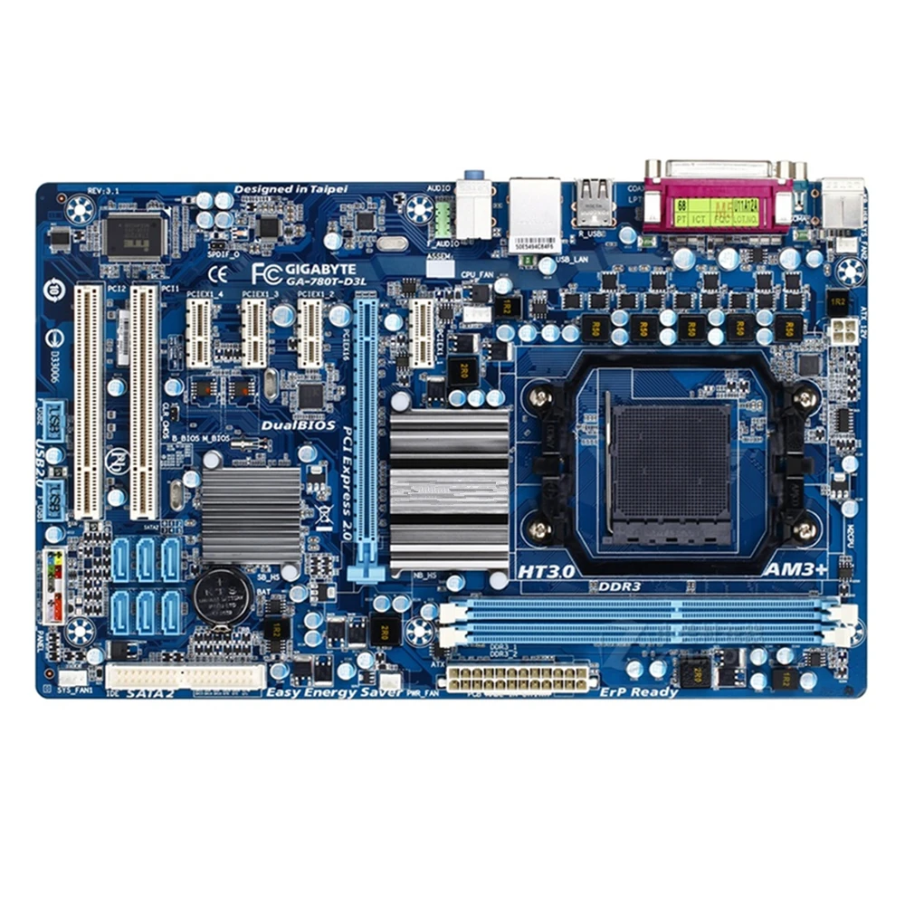 Для GIGABYTE GA-780T-D3L рабочего Материнская плата 760 г разъем AM3 + DDR3 16G блок питания ATX для