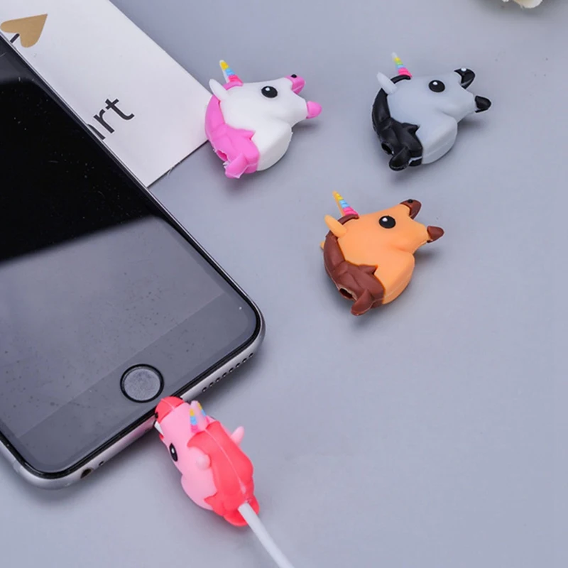 Прекрасный единорог Рисунок USB кабель-канал протектор защитный рукав для Iphone Xiaomi huawei usb зарядный кабель протектор