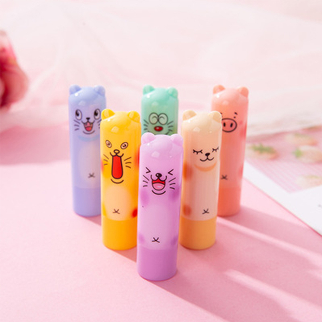 Moisturizing Lip Balm Bulk Fruit Flavor Colourless Cartoon Lip Balm Natural Plant Cute Lipbalm Lipstick Makeup Tools