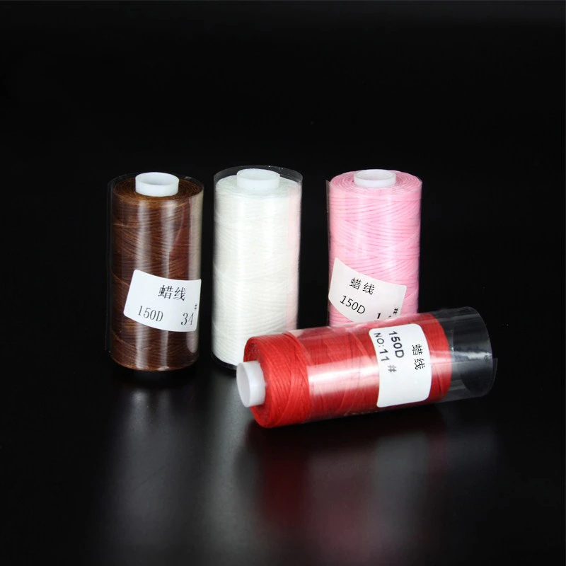 Flat Waxed Sewing Line 50M 150D 0.8Mm Thickness Waxed Thread Leather Cord Leather Craft Hand Stitching Thread leather sewing string leather sewing thread