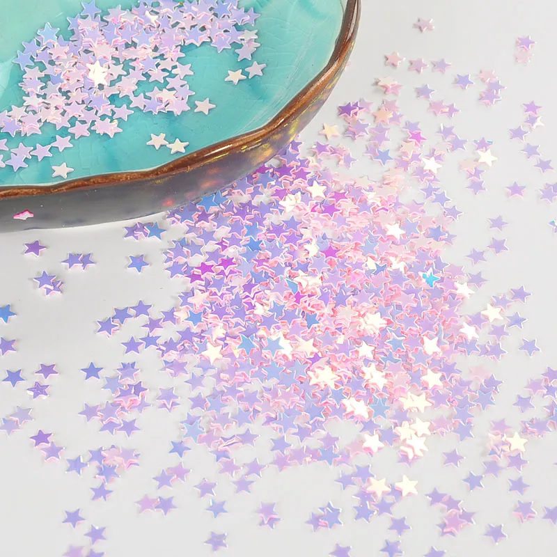 

10g/Pack Glittering False Nail Star Sequins 4mm Star Glitter Paillettes powder Craft nail fabric sequin, Slime Wedding Decro