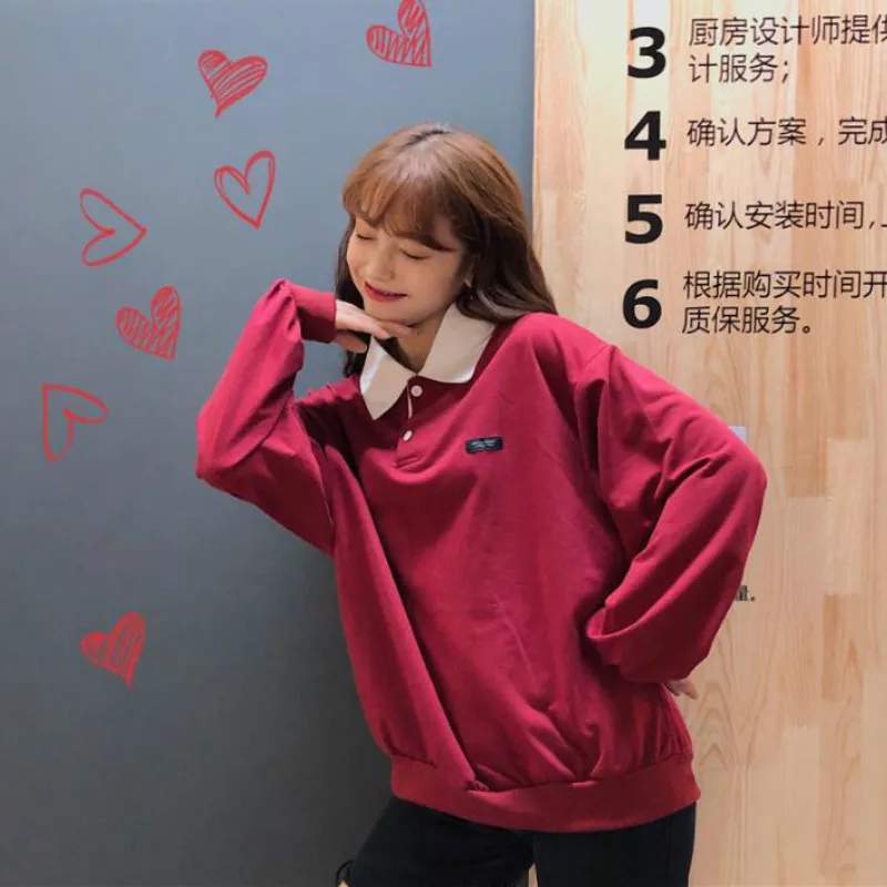 Толстовки для женщин с буквенным принтом Ulzzang Kawaii мягкий свитшот для девочек Свободный корейский стиль тонкая модная простая женская одежда повседневная