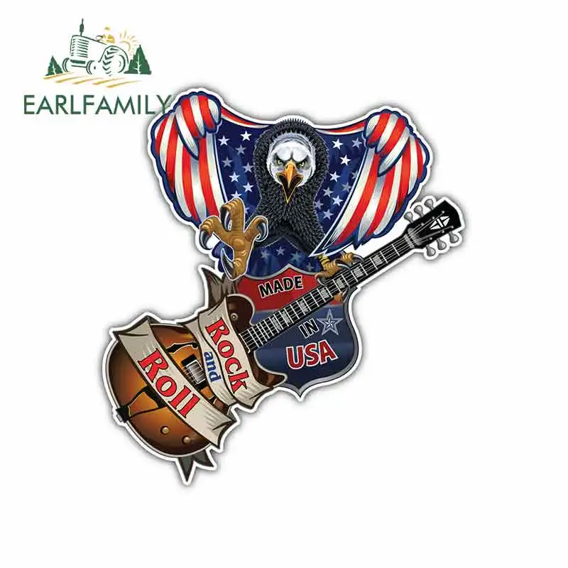 EARLFAMILY 13 см x 11 9 для флага США орла гитары Мультяшные забавные автомобильные