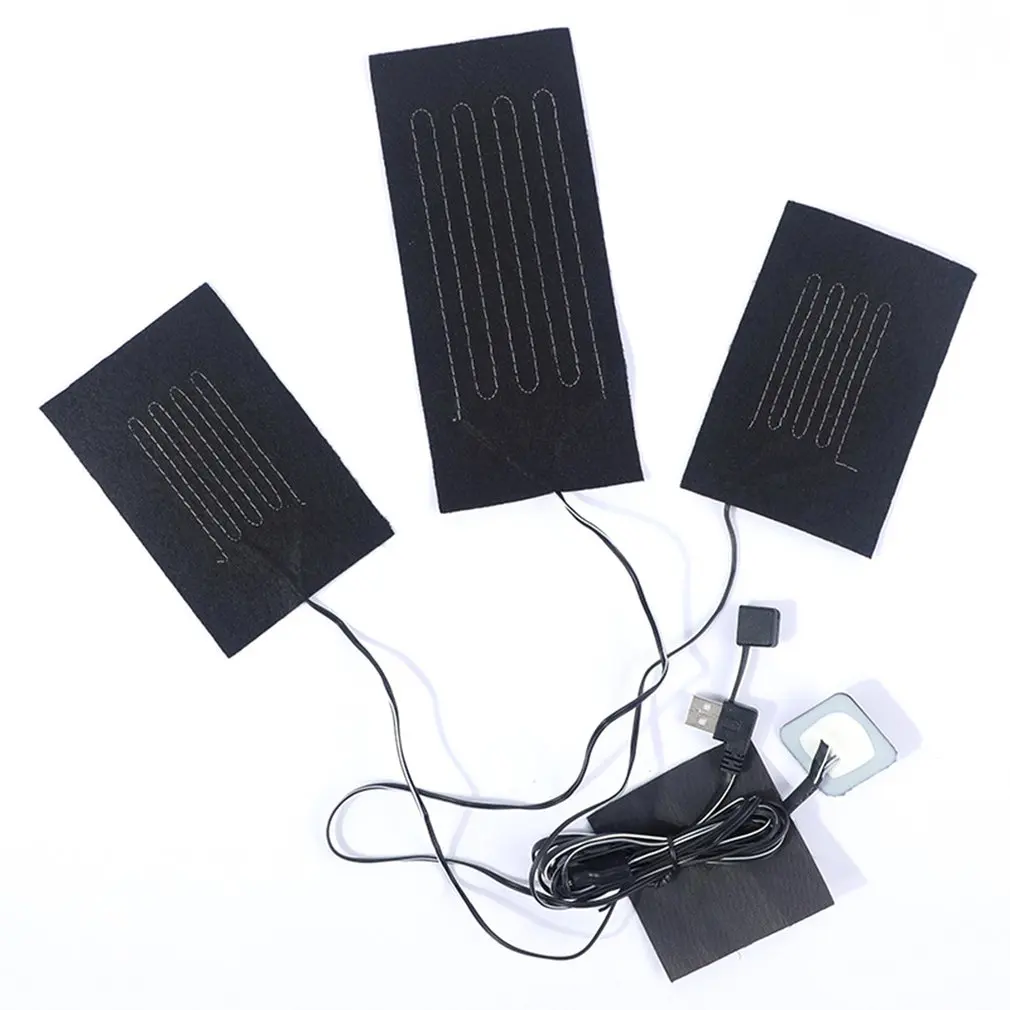 

3 in 1 heating piece Adjustable temperature USB electric heating Carbon Fiber Foldable Heated Pad waterproof clothes