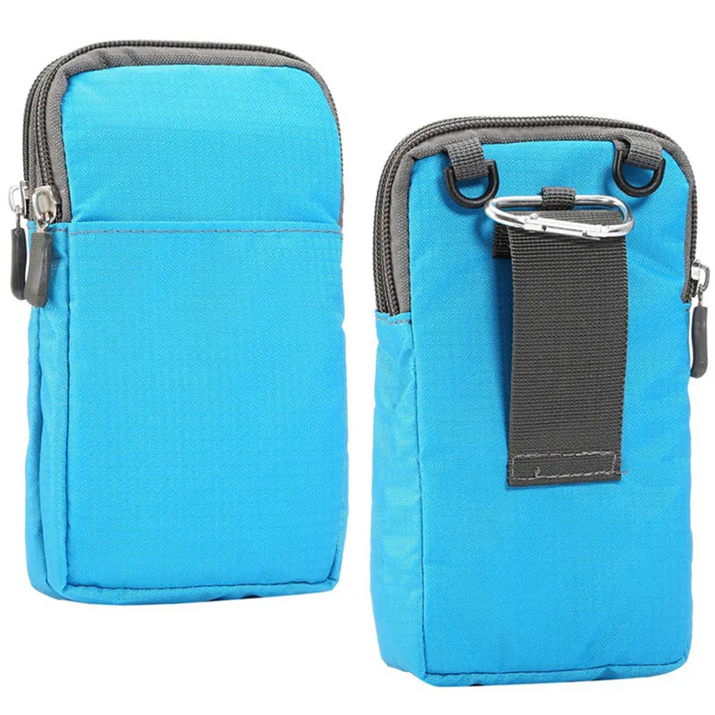 Blue 6.0inch Маленькая сумка на плечо для сотового телефона с ремнем универсальная сумка-мессенджер через плечо поясная сумка чехол для сотового телефона Зажим для ремня чехол-кошелек - Цвет: Blue 6.0inch