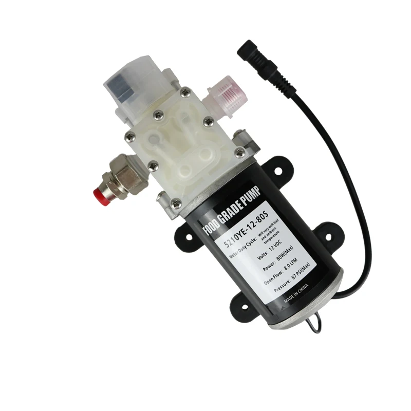

12V24V48V 80W 8L/MIN mini High pressure self-primg food grade DC water pump/Milk pump/wine pump,etc.