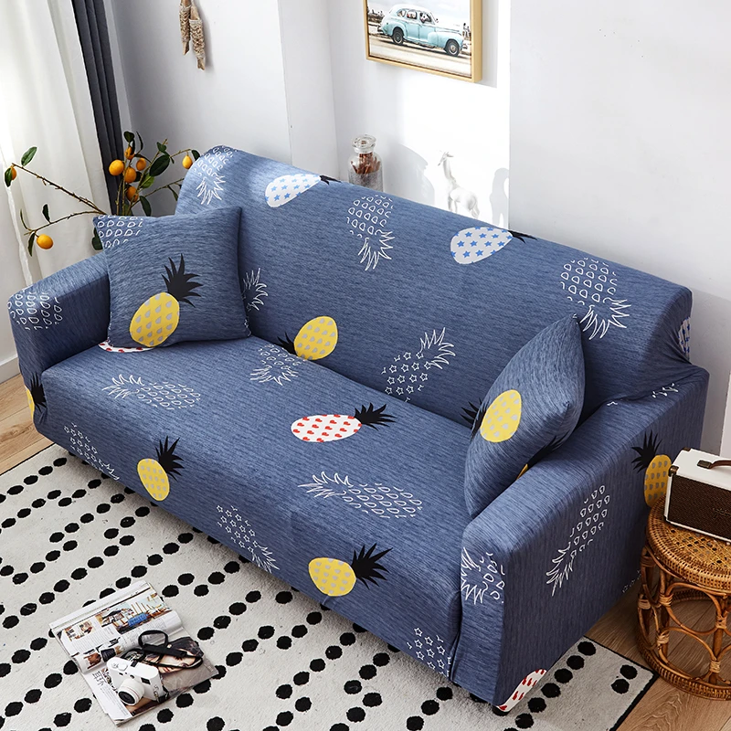 Эластичный чехол для дивана с цветочным принтом и листьями для гостиной, чехол для дивана, два, три, четыре сиденья - Цвет: 8