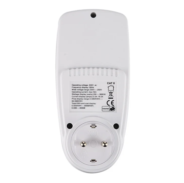 Цифровой ваттметр с вилкой Стандарта ЕС измеритель электроэнергии напряжения