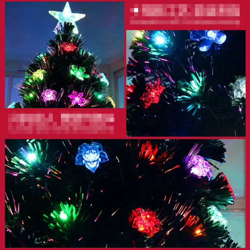 Роскошное зашифрованное Оптическое волокно Рождественская елка СВЕТОДИОДНЫЙ Красочный светящийся пакет рождественской елки с Рождеством украшение