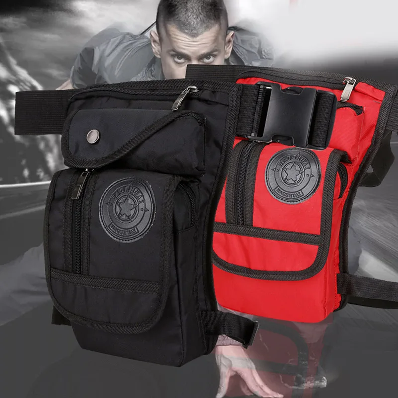 Men Waist Drop Leg Bag Pack Zipper Portable for Outdoor Motorcycle Hiking Sport H66