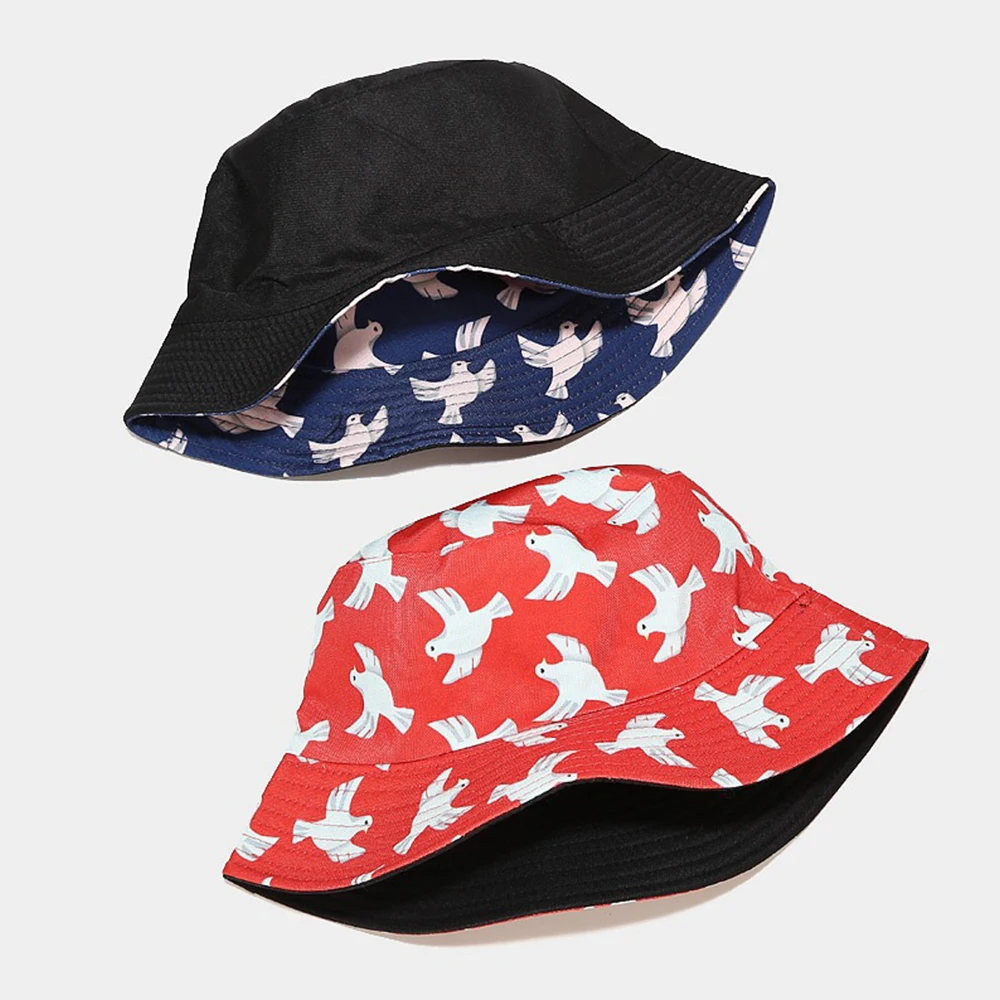FS Summer Pigeon Print Bucket Hat For 