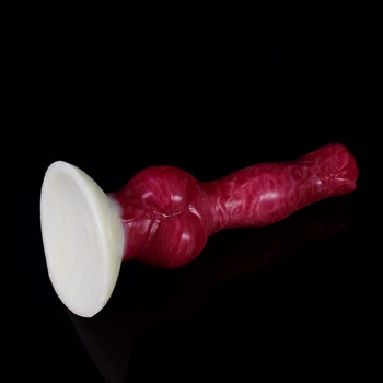 FAAK 2022 New Animal Dog Knot Dildo With Sucker Multi Color Vagina Stimulate Anal Plug Silicone Fake Penis for Beginners Sex Toy 6