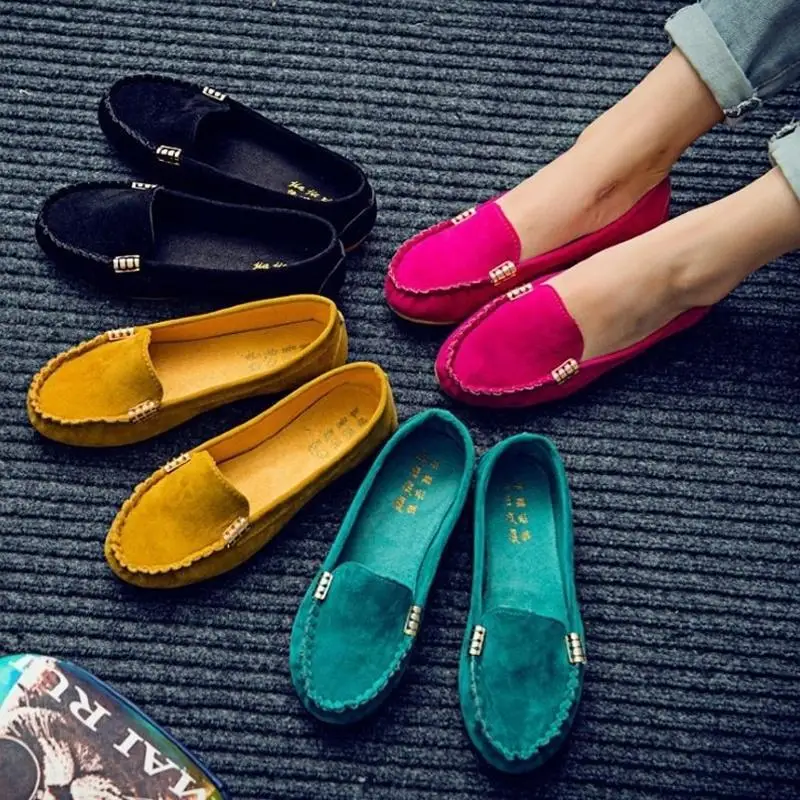 

Hot Women Boat Shoes Ballet Fashion Low Heel Slip On Flats Ladies Loafers Shoes